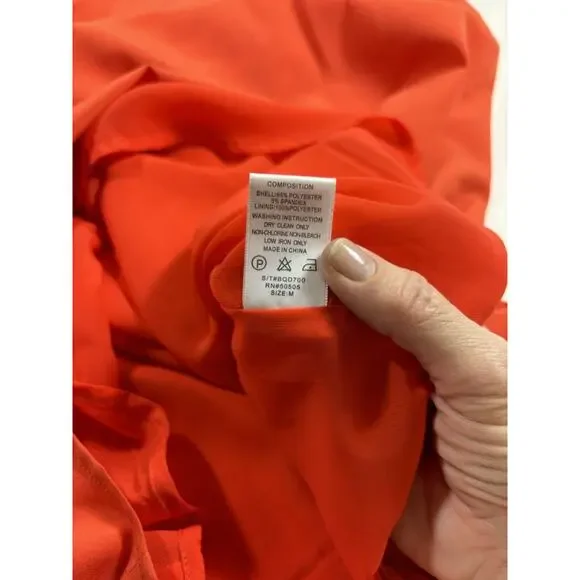 Blaque Label Shift Dress Bright Orange Medium Roll Tab Sleeves - Picture 10 of 13
